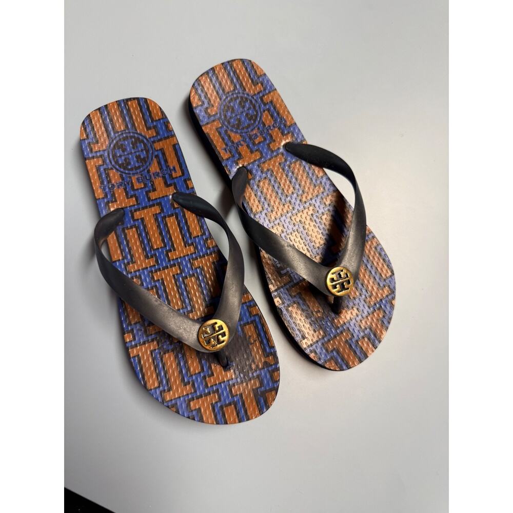 TORY BURCH Flip Flops Slippers Women's 6.5-7 (measures just under 9.5") - Picture 2 of 11